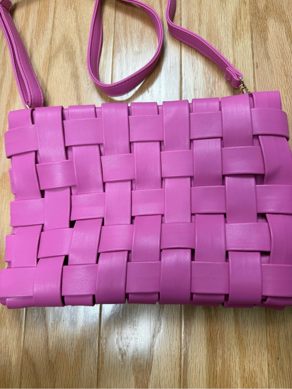 Anthropologie Lindy Woven Clutch pink - Picture 2 of 10
